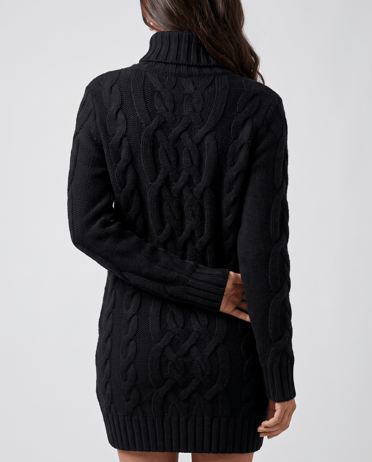 Chunky Cable Knit Sweater – Turtleneck & Ribbed Trim | Freda