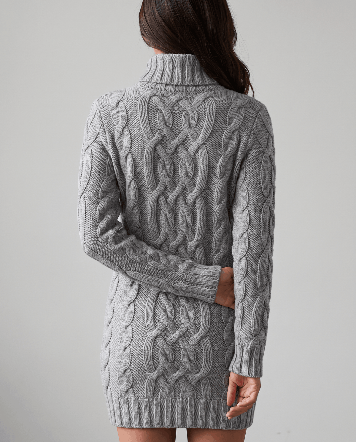 Chunky Cable Knit Sweater – Turtleneck & Ribbed Trim | Freda