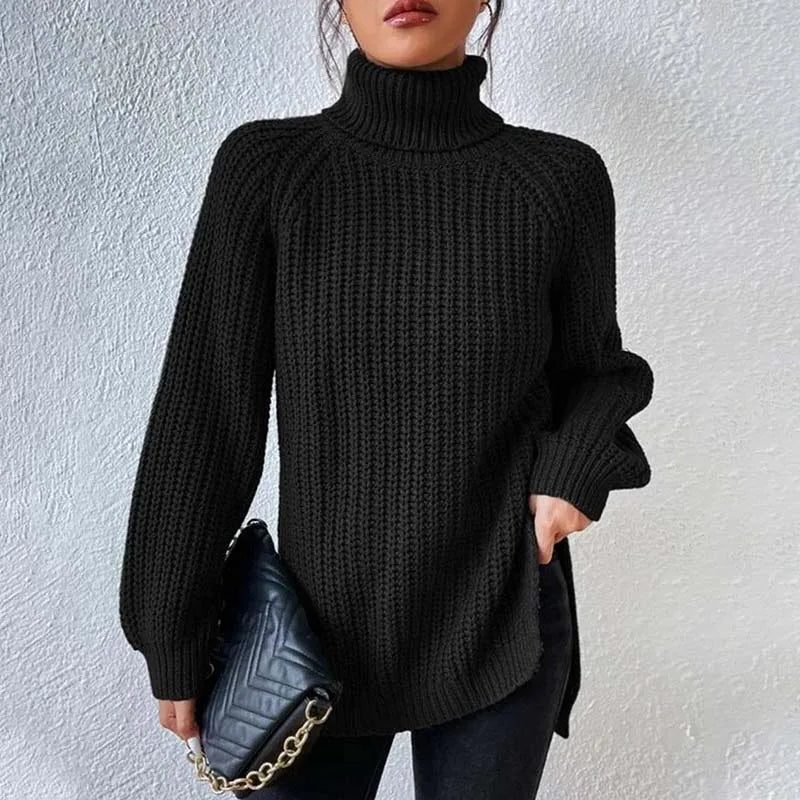Yvette-Skye Chunky Rib Turtleneck Sweater