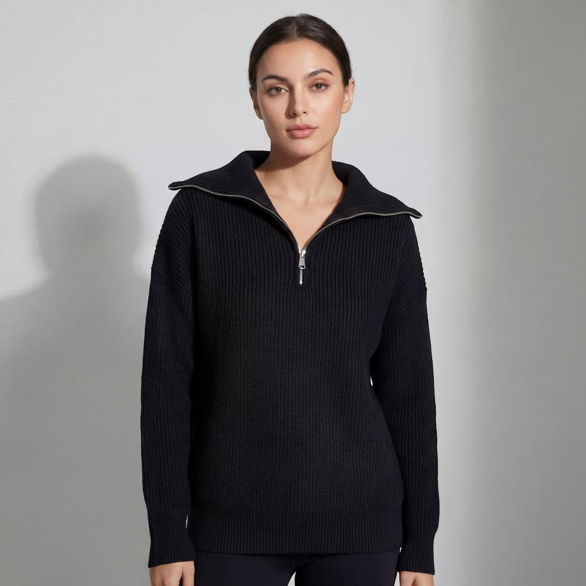 Elspeth Chunky Rib Wide Collar Sweater