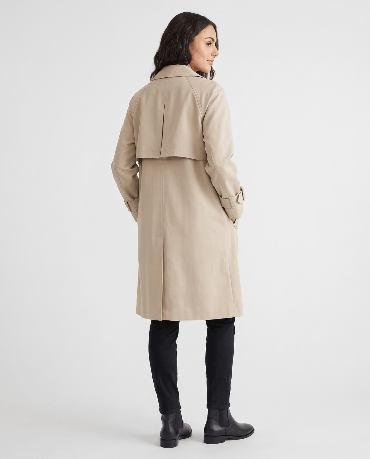 Classic Trench Coat – Lapel Collar & Button Closure | Rosa