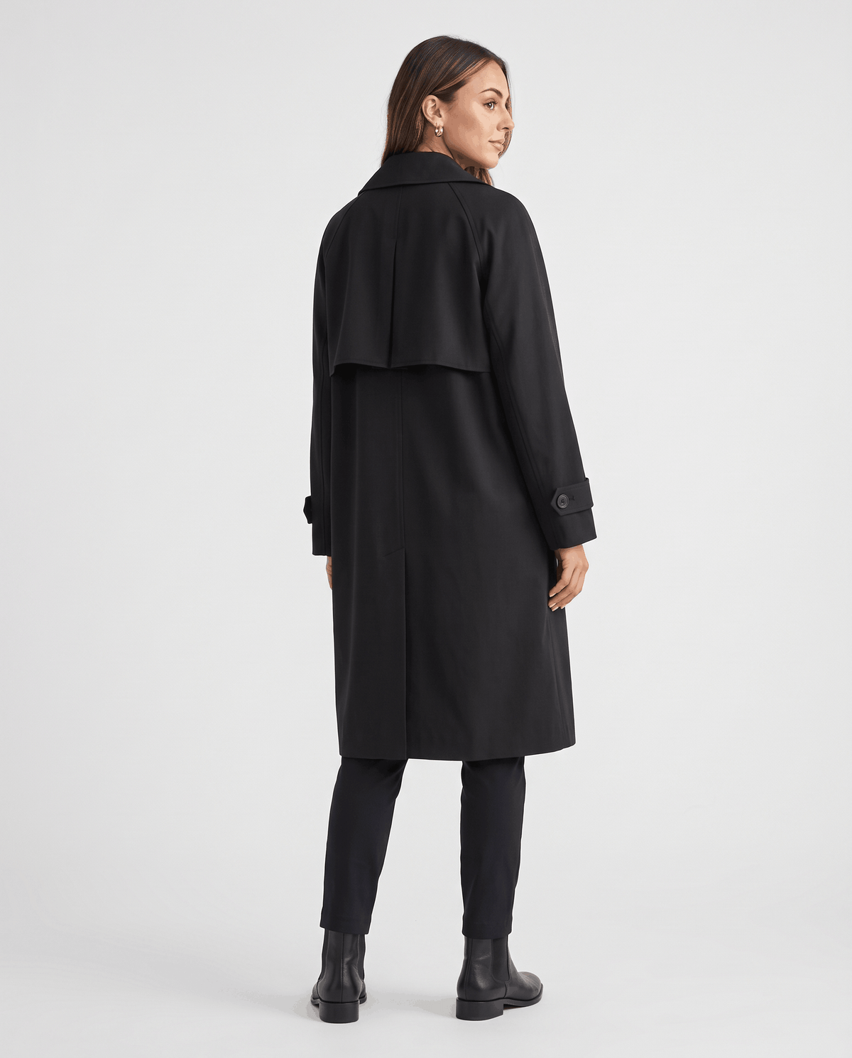 Classic Trench Coat – Lapel Collar & Button Closure | Rosa