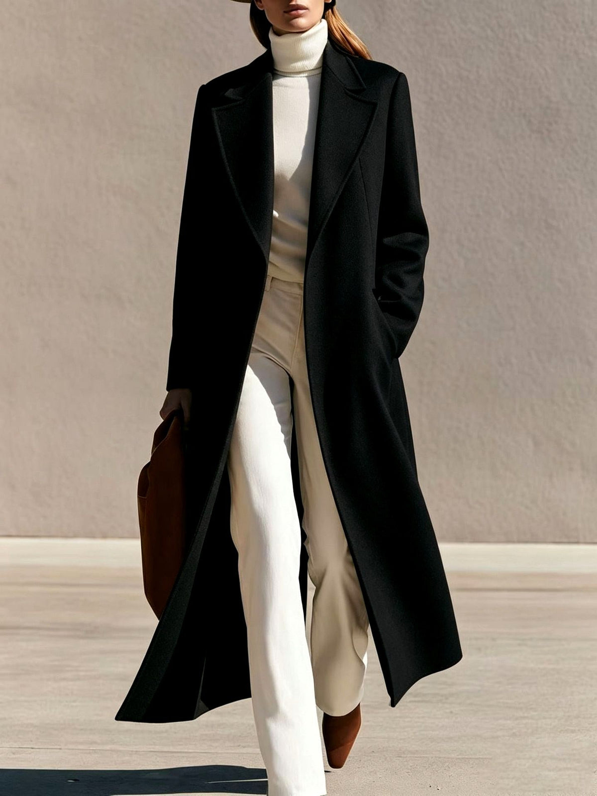 Clementine – Women's Longline Notched Lapel Coat