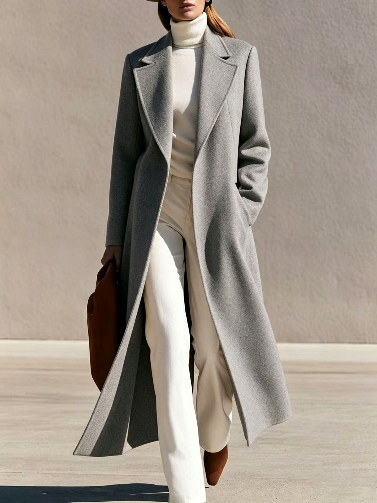 Clementine – Women's Longline Notched Lapel Coat