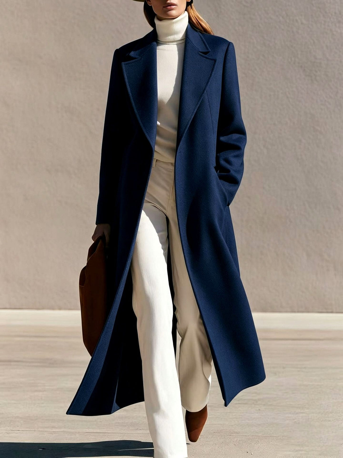 Clementine – Women's Longline Notched Lapel Coat