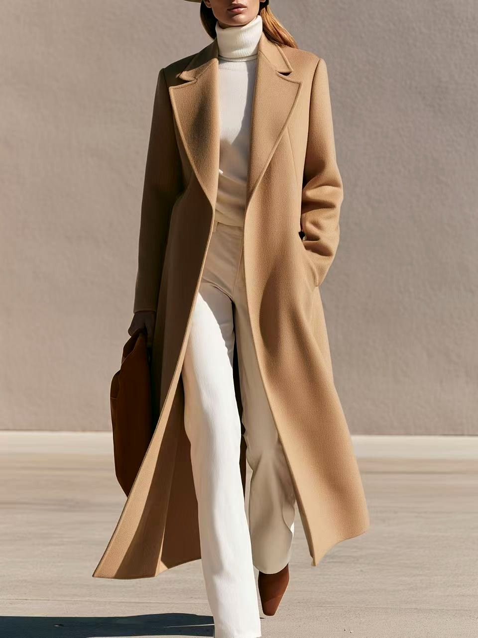 Clementine – Women's Longline Notched Lapel Coat