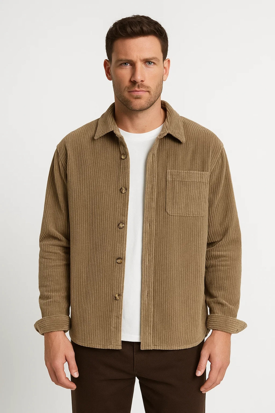 Men's Corduroy Button-Up Overshirt