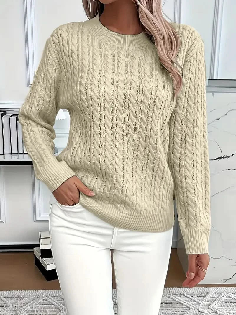 Agatha-Hope Twisted Cable Crewneck Sweater