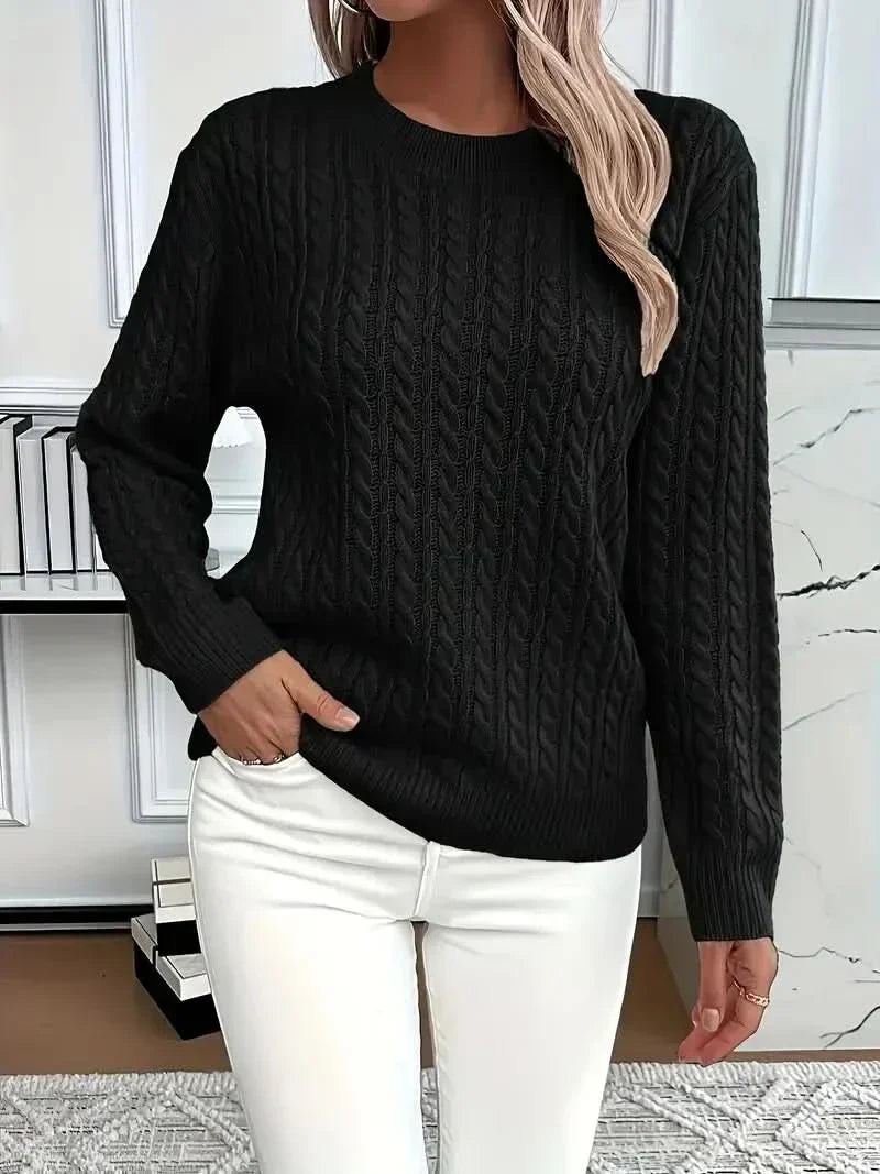 Agatha-Hope Twisted Cable Crewneck Sweater