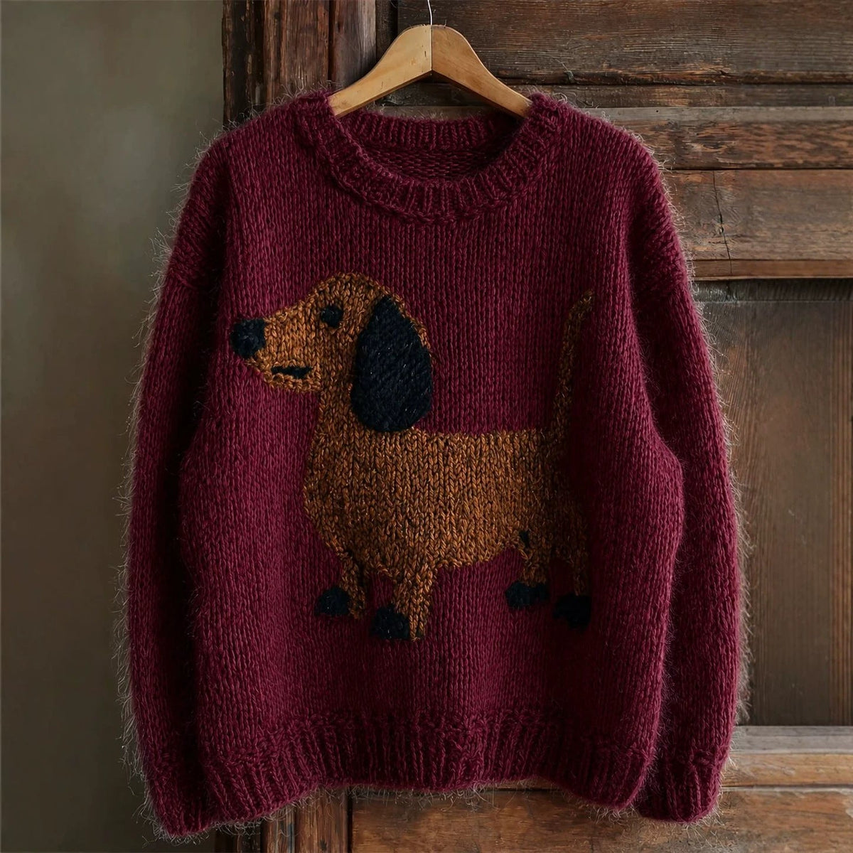 Beatrix Chunky Dachshund Sweater