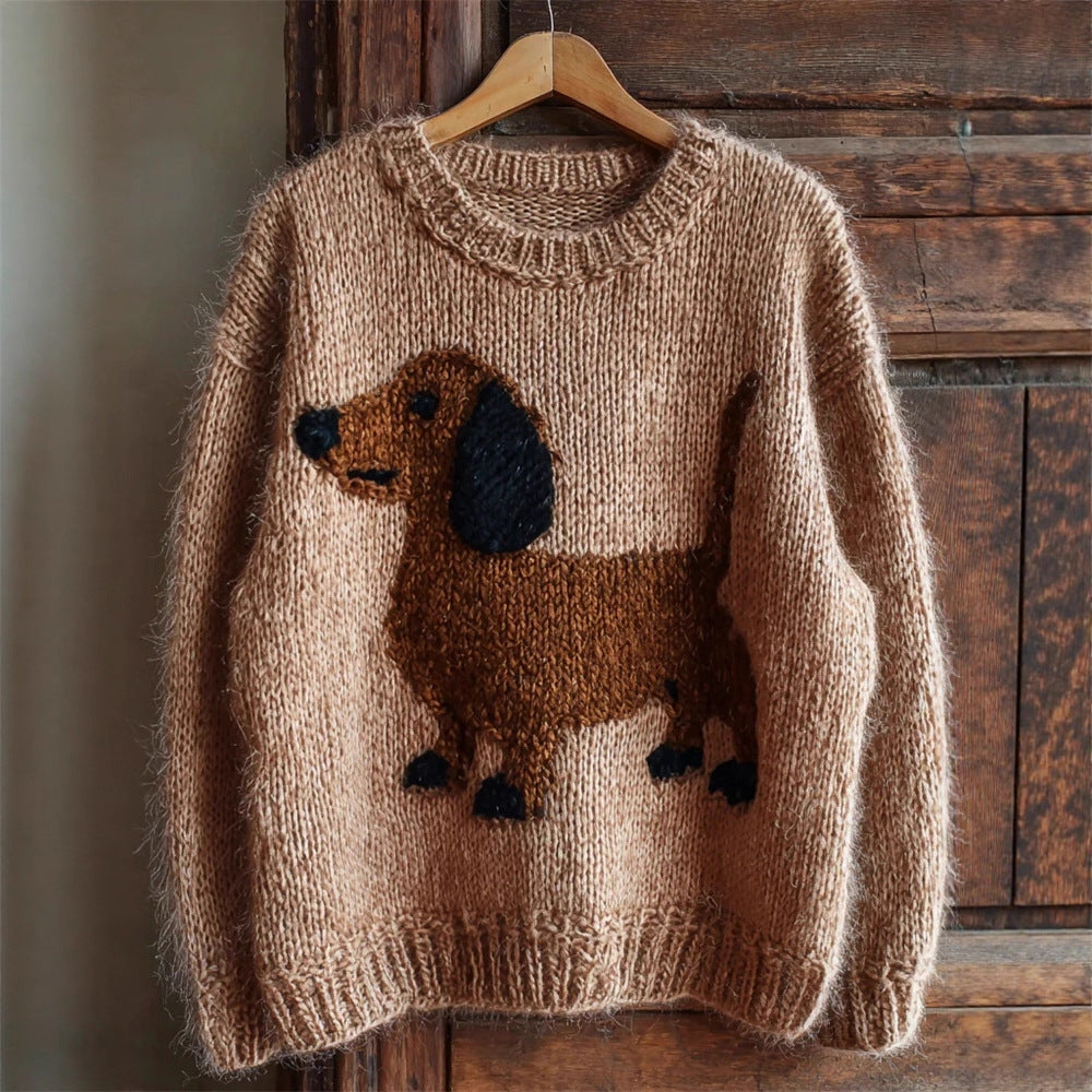 Beatrix Chunky Dachshund Sweater