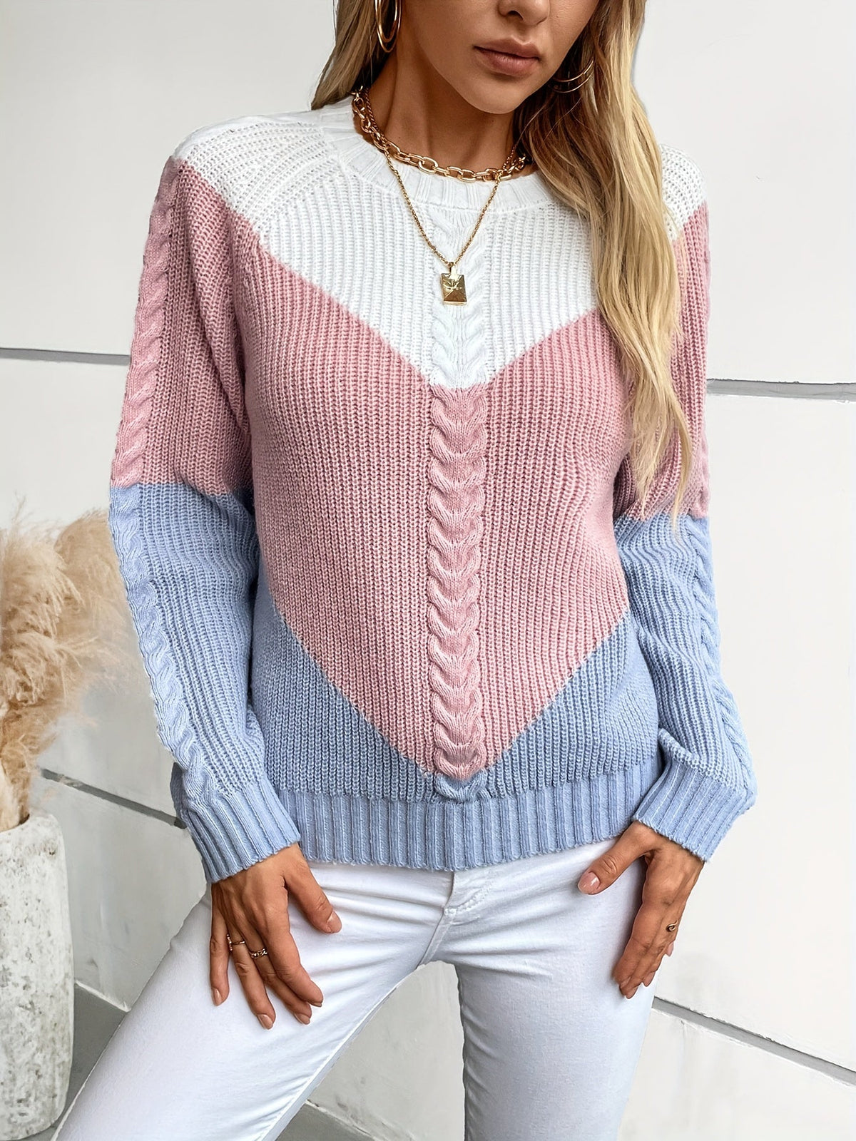 Bryony-Belle Chevron Cable Sweater
