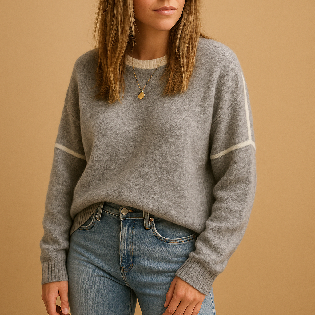 Elke Shoulder Stripe Crewneck Sweater