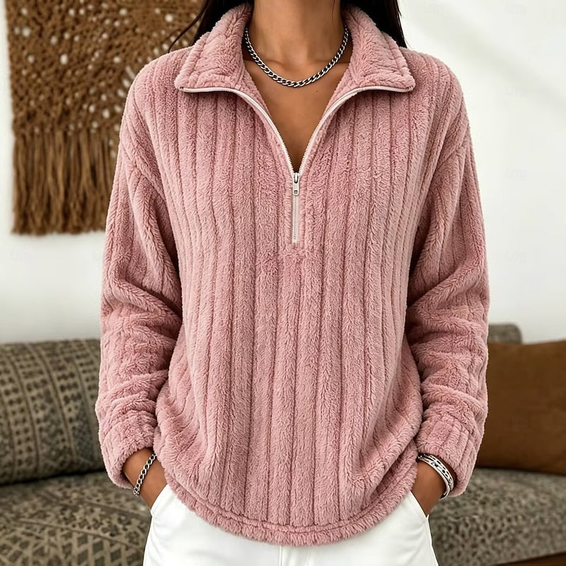 Odette Ribbed Fleece Half-Zip