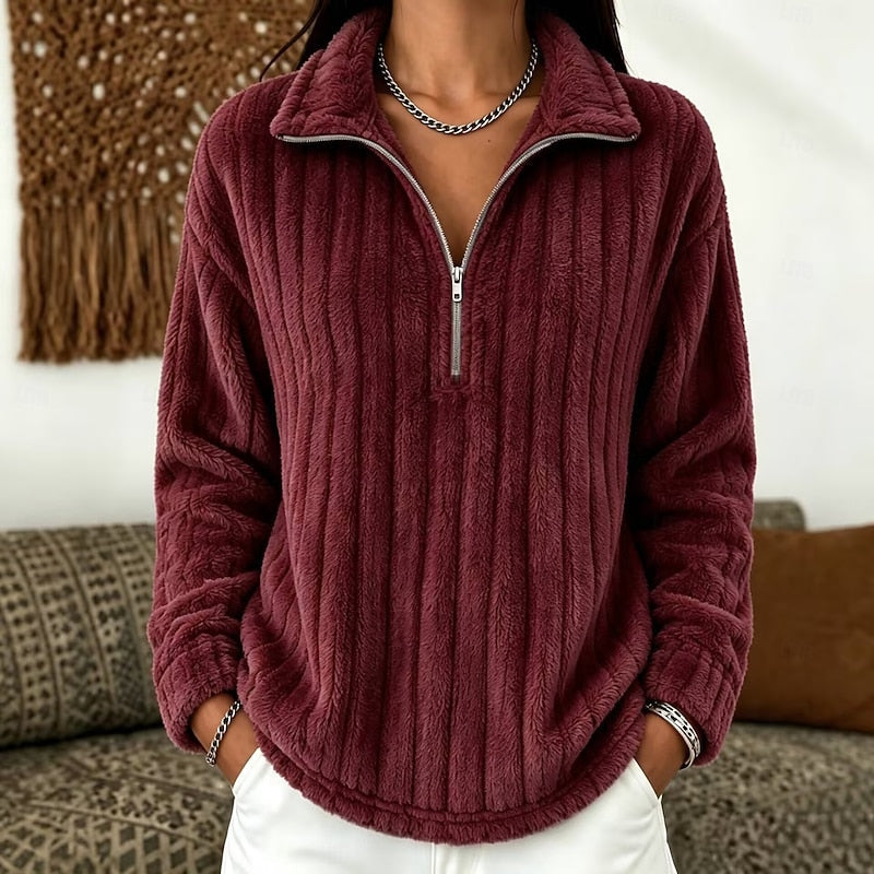 Odette Ribbed Fleece Half-Zip