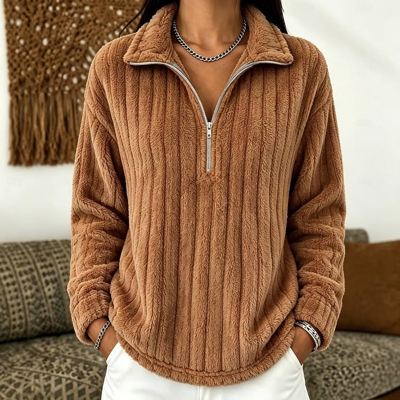 Odette Ribbed Fleece Half-Zip