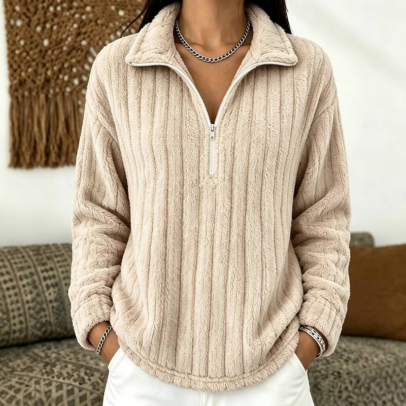 Odette Ribbed Fleece Half-Zip