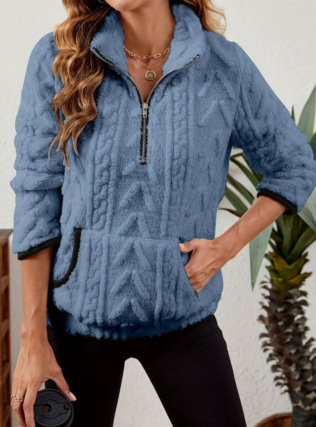 Saffron Textured Fleece Half-Zip