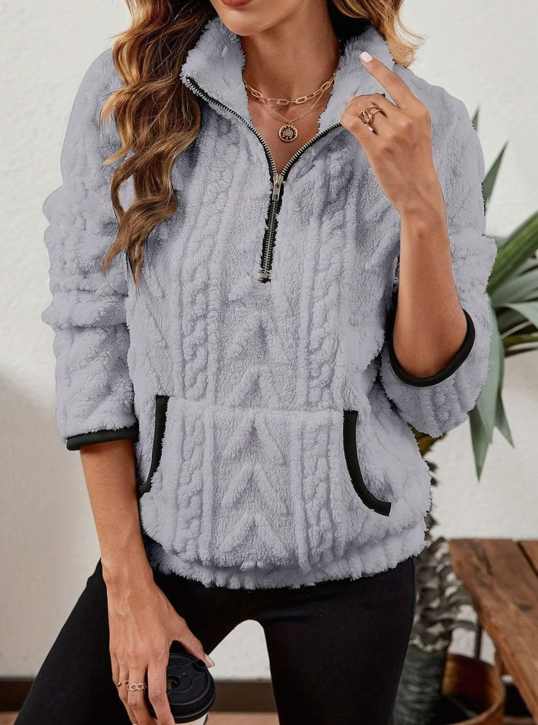 Saffron Textured Fleece Half-Zip