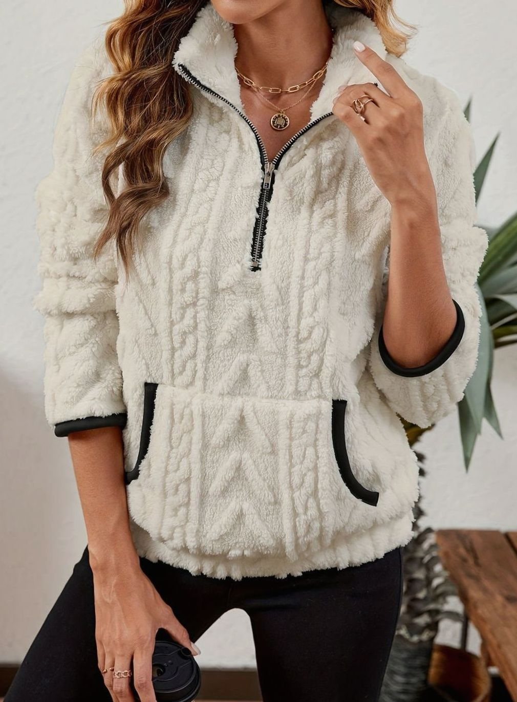 Saffron Textured Fleece Half-Zip