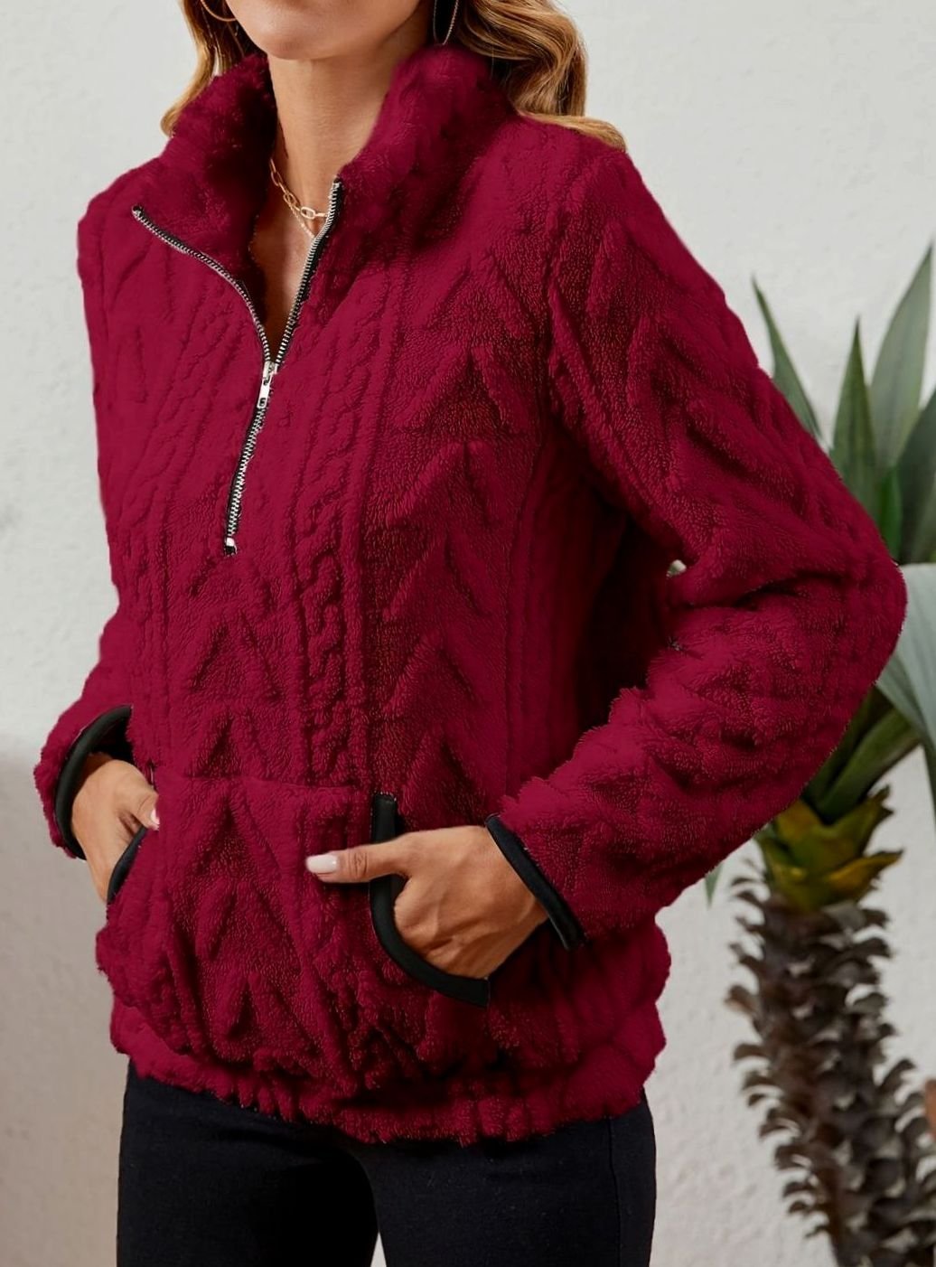 Saffron Textured Fleece Half-Zip