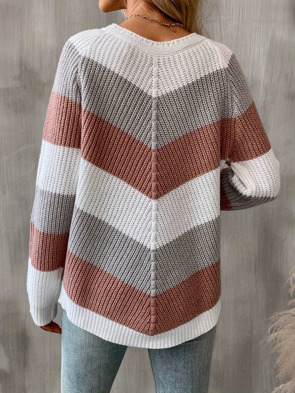 Lark-Lou Chevron Color Block Sweater
