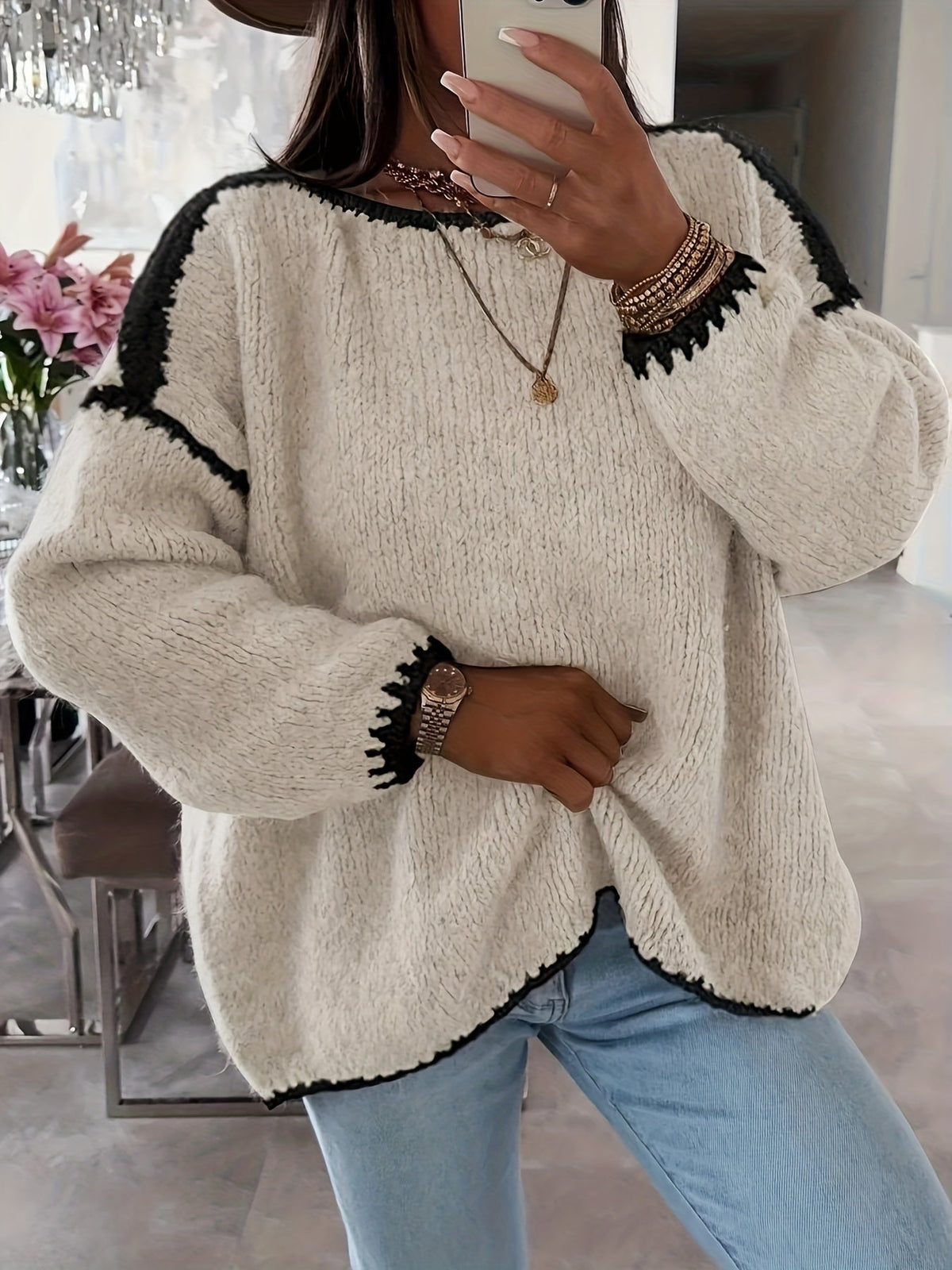 Alba-Rae Chunky Boat Neck Sweater