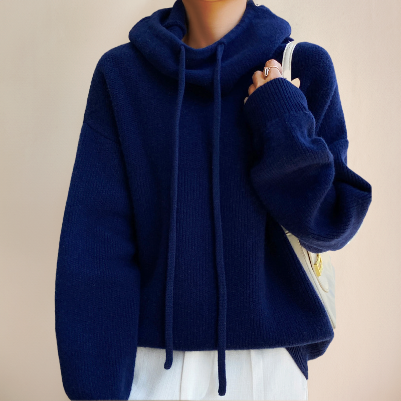 Primrose-June Chunky Knit Hoodie Sweater