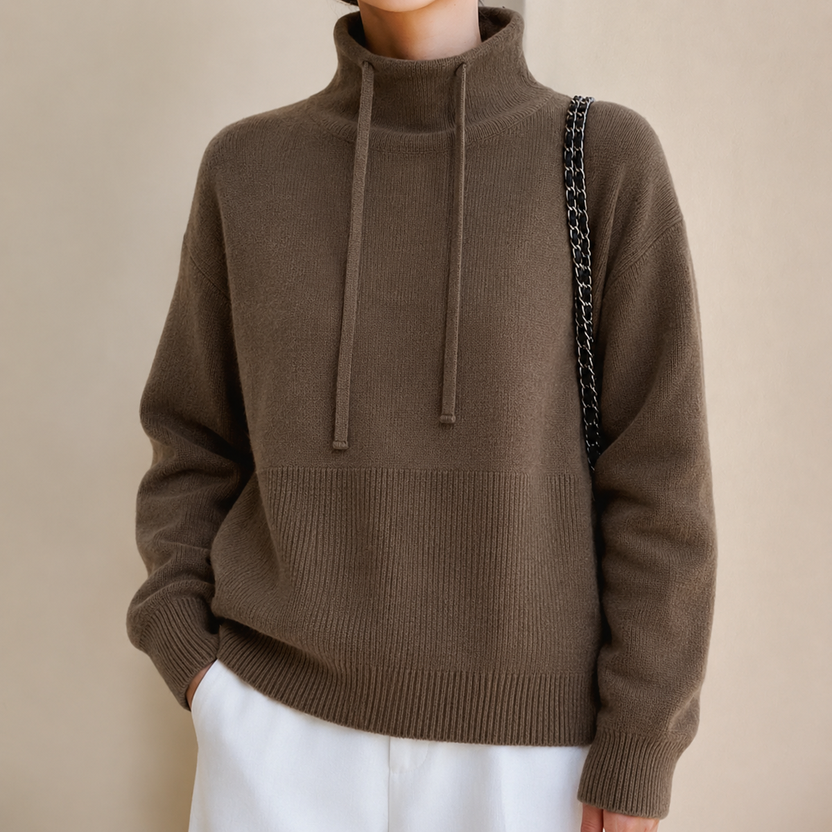 Primrose-June Chunky Knit Hoodie Sweater