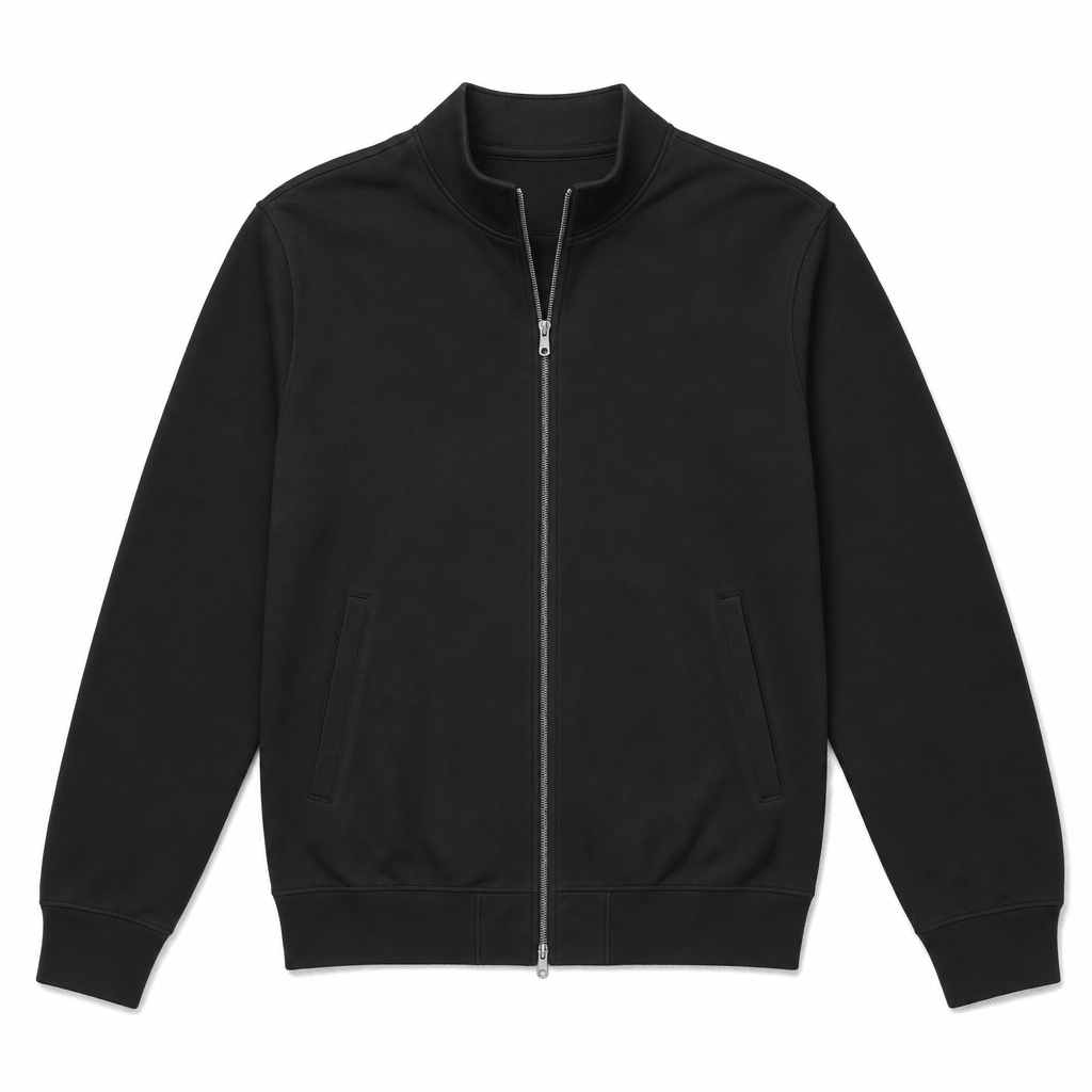 Cyrus Zip-Up Bomber Jacket – Knit-Collar Ribbed Trim Regular Fit Side-Pocket Casual Outerwear