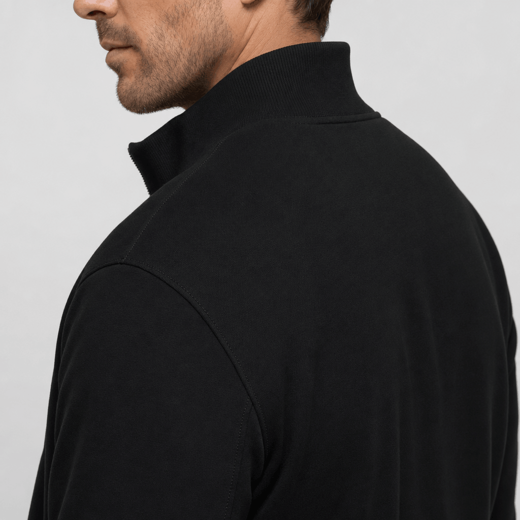 Cyrus Zip-Up Bomber Jacket – Knit-Collar Ribbed Trim Regular Fit Side-Pocket Casual Outerwear