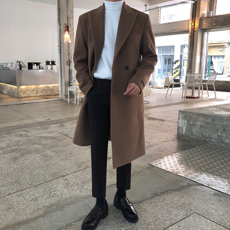 Men's Double-Breasted Overcoat | Tailored Wool Blend Coat