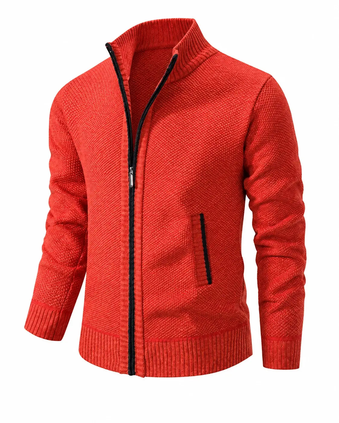 TEXTURED KNIT ZIP JACKET FOR MEN