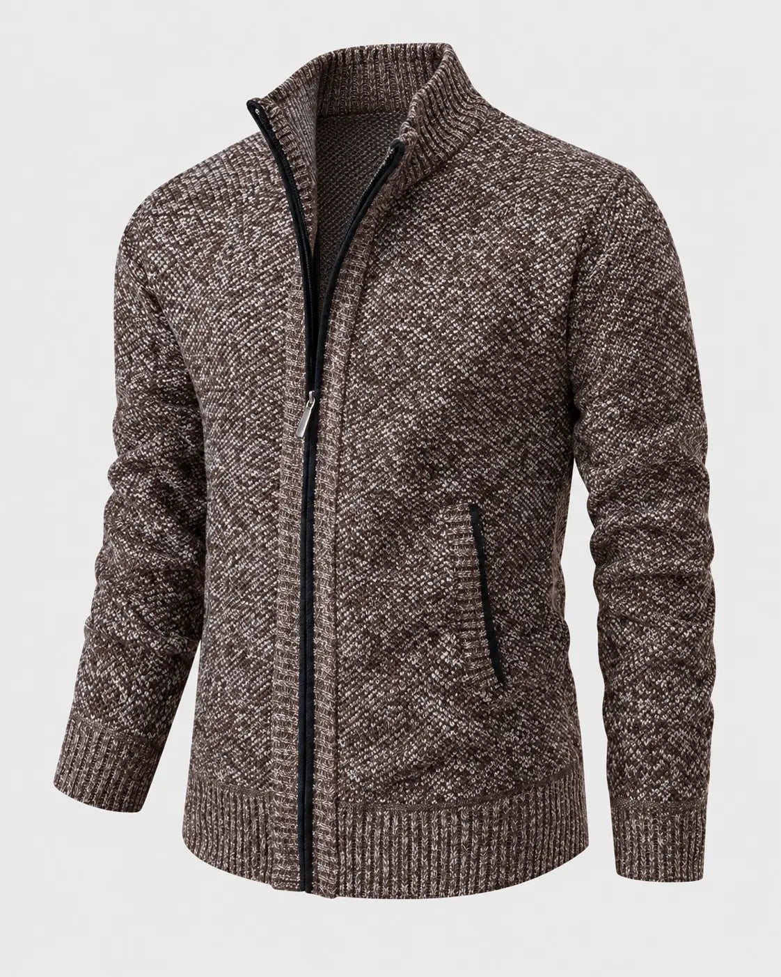 TEXTURED KNIT ZIP JACKET FOR MEN