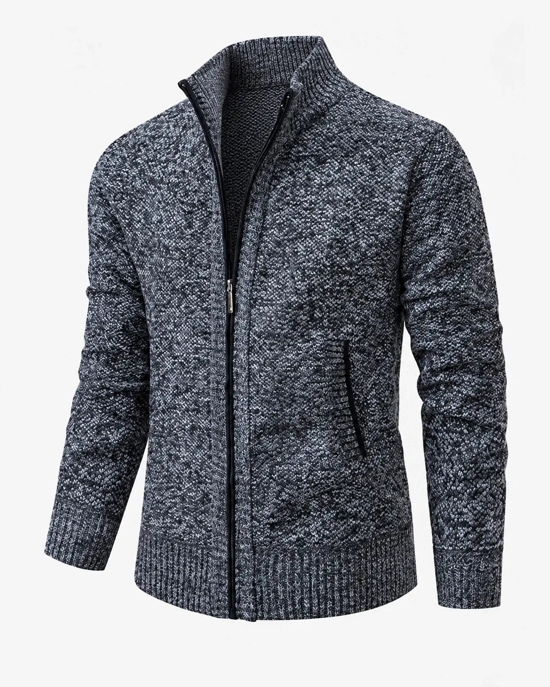 TEXTURED KNIT ZIP JACKET FOR MEN
