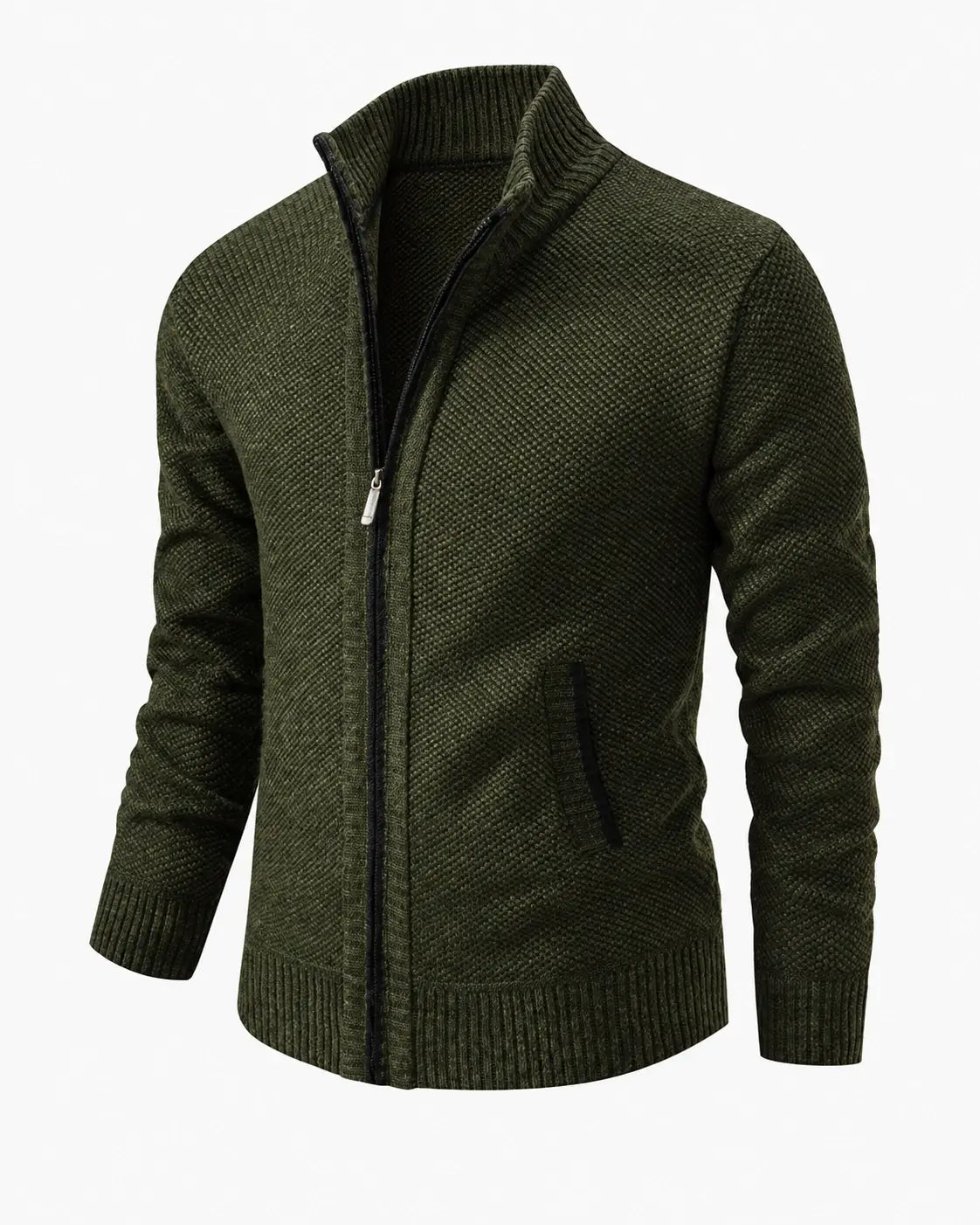 TEXTURED KNIT ZIP JACKET FOR MEN