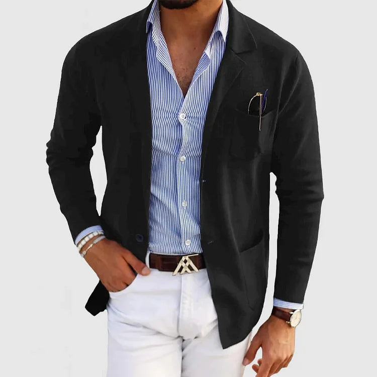 Daniel - Men's Patch Pocket Knit Blazer