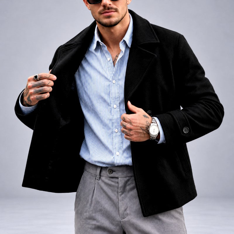 Dave - Men's Relaxed-Fit Double-Breasted Coat