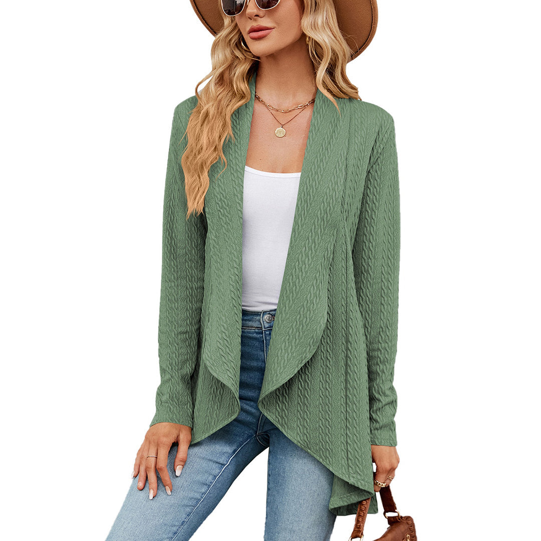 Effie | Cable Knit Waterfall Cardigan