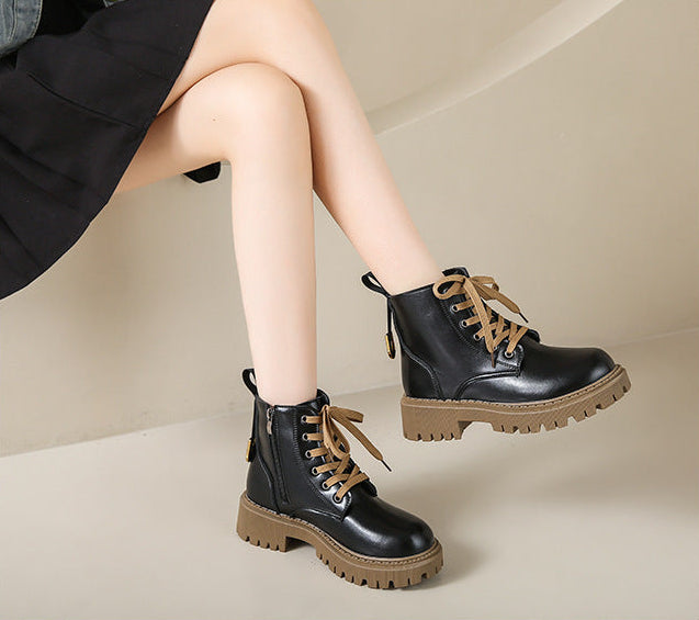 Danika | Side Zipper Round Toe Ankle Boots