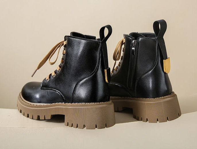 Danika | Side Zipper Round Toe Ankle Boots
