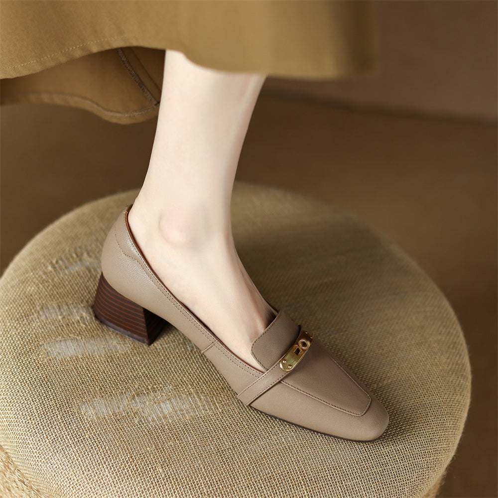 Aveline Genuine Leather Heels
