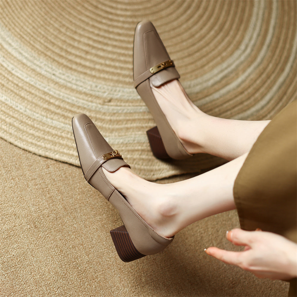 Aveline Genuine Leather Heels