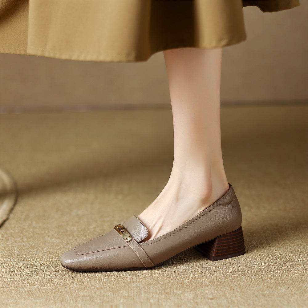 Aveline Genuine Leather Heels