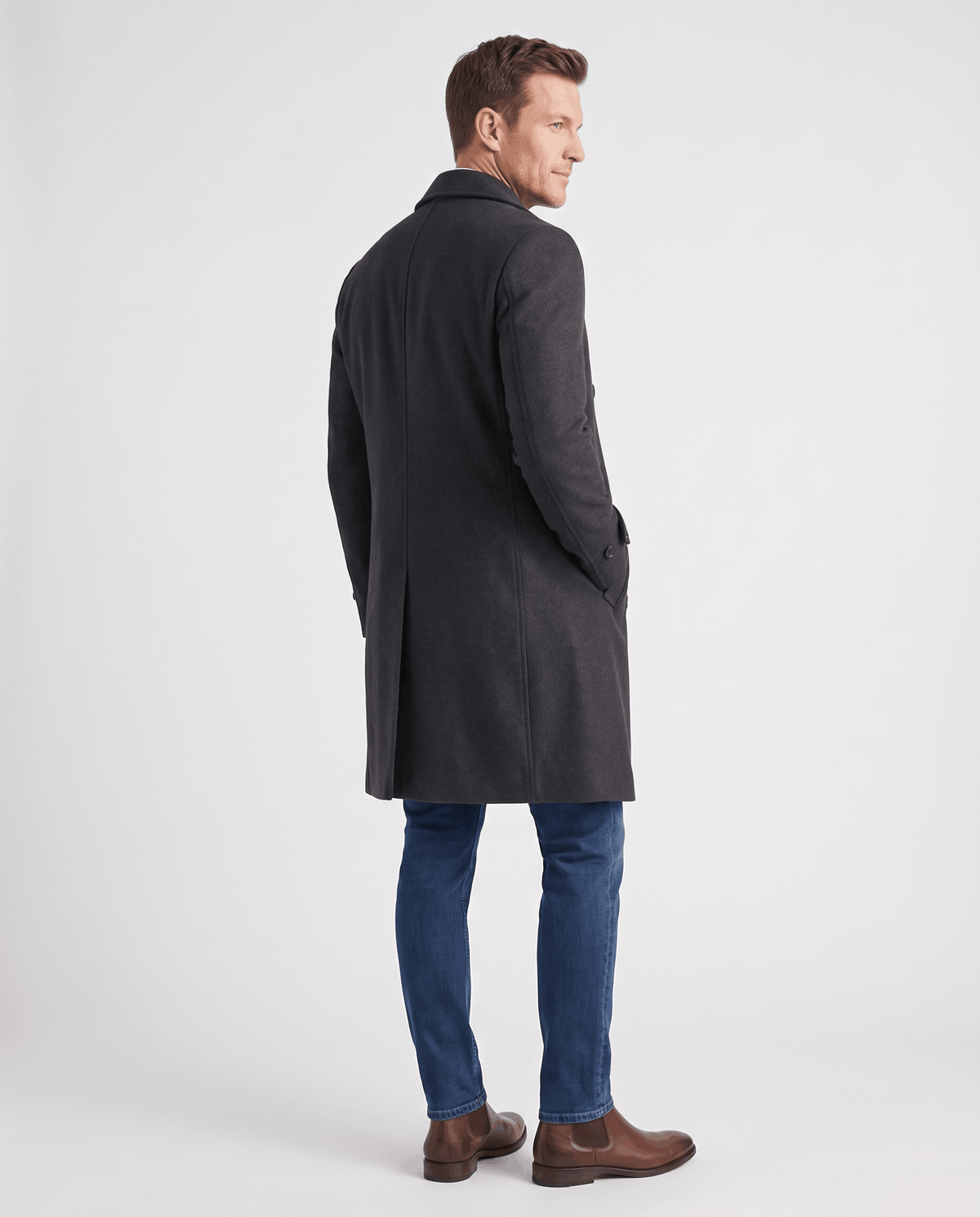 Double-Breasted Trench Coat for Men – Longline, Notched Lapel & Structured Shoulders | Everett