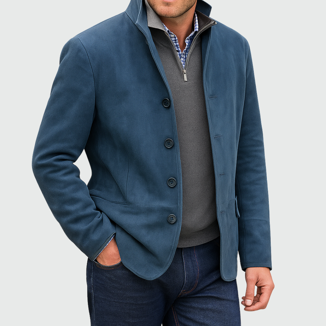SUEDE BUTTON JACKET FOR MEN