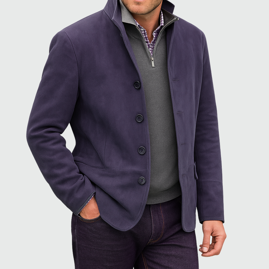 SUEDE BUTTON JACKET FOR MEN