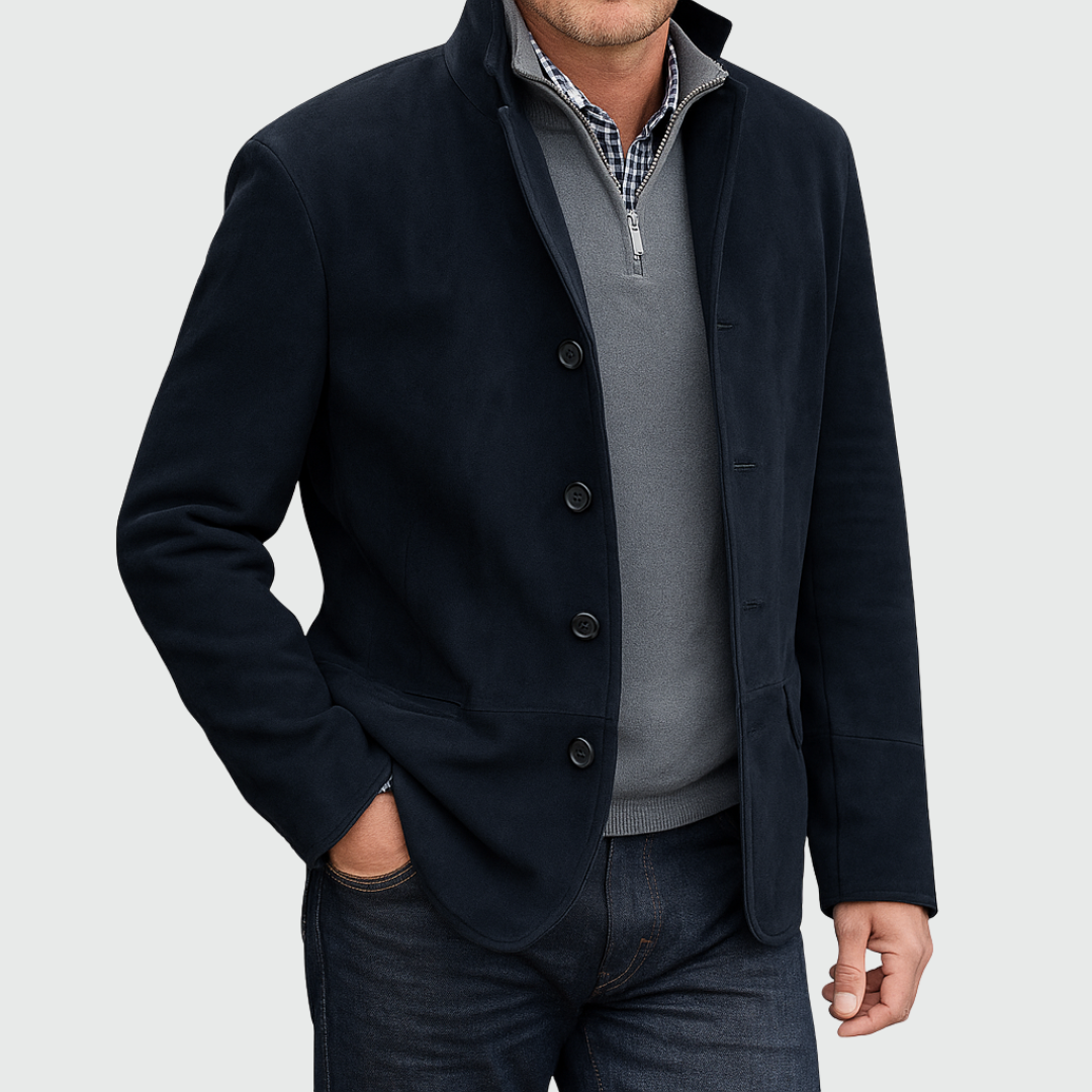 SUEDE BUTTON JACKET FOR MEN