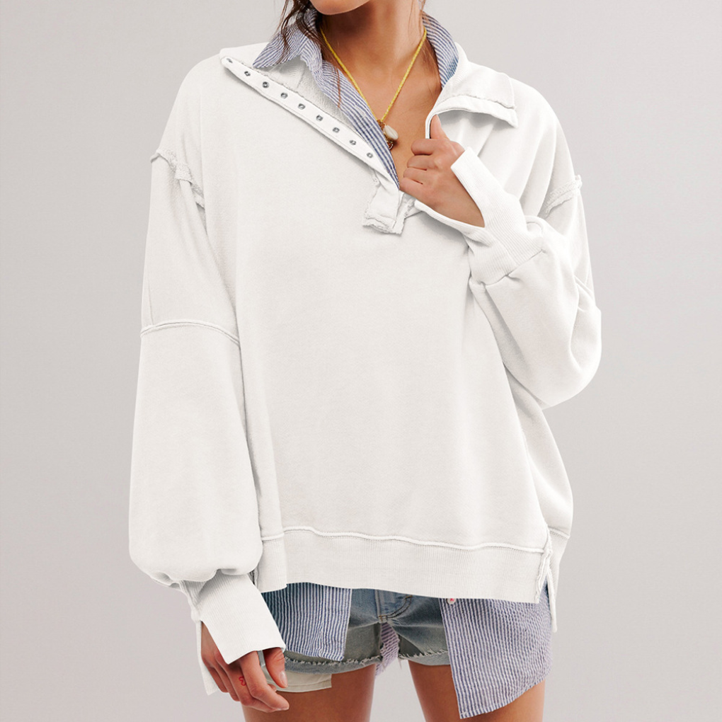 Women's Oversized Collared Sweatshirt