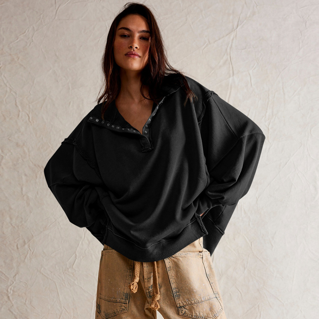 Women's Oversized Collared Sweatshirt